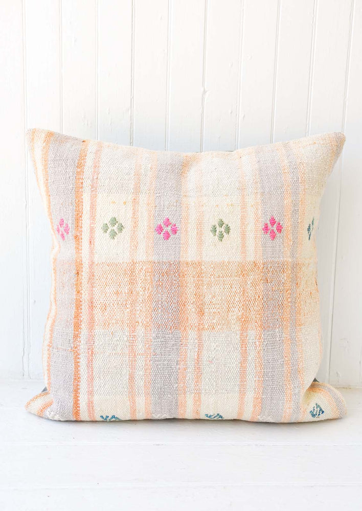 Pastel Embroidery Kilim Pillow