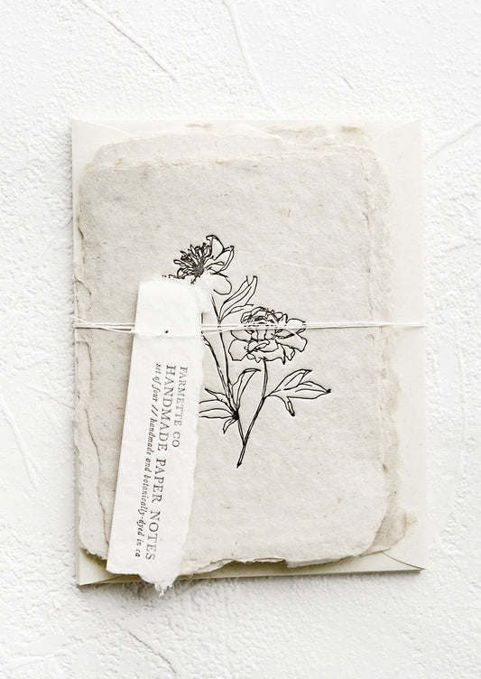 Peony Stems Notecard