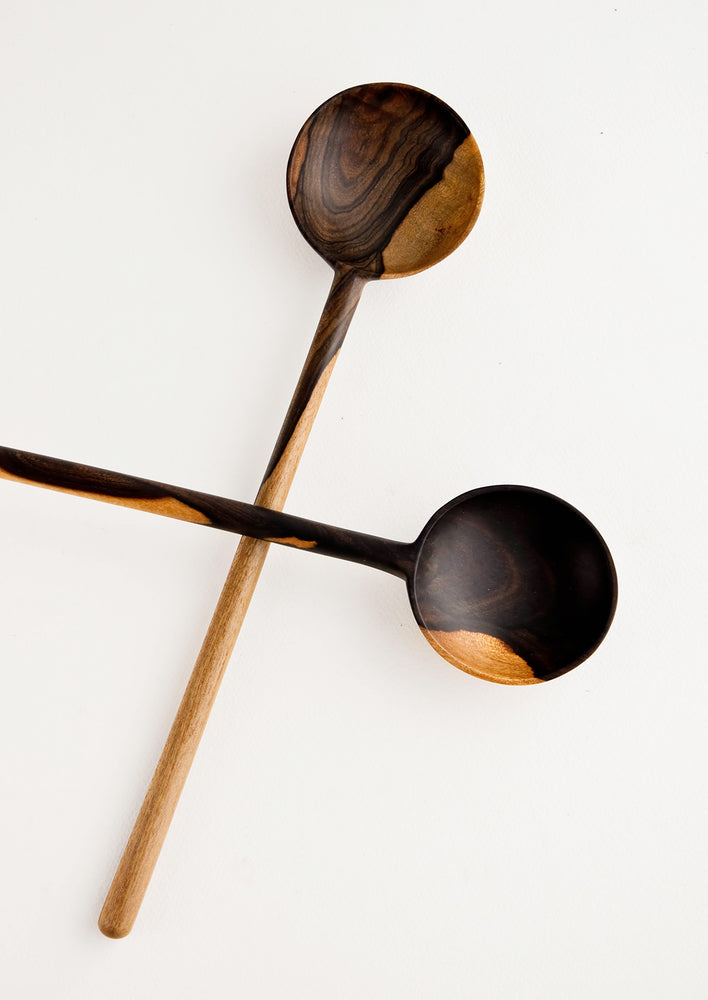 Large Round / Dark: Peten Wooden Spoon in Large Round / Dark - LEIF