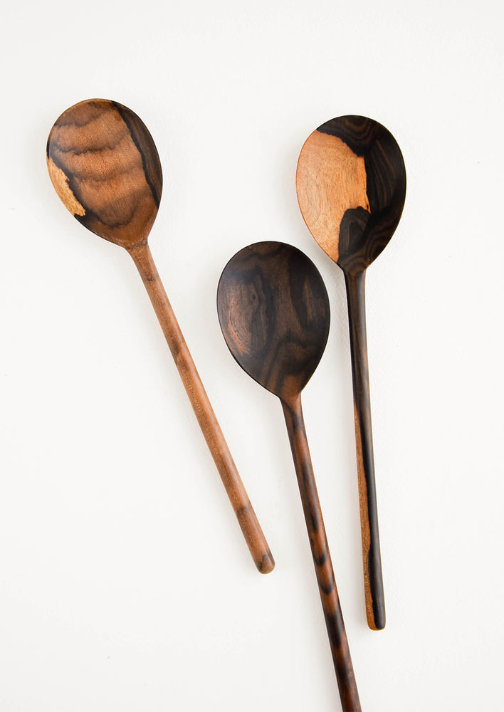 Peten Wooden Spoon in Medium Oval / Dark - LEIF