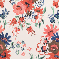 3: An antique inspired floral poster print in red, pink and blue.