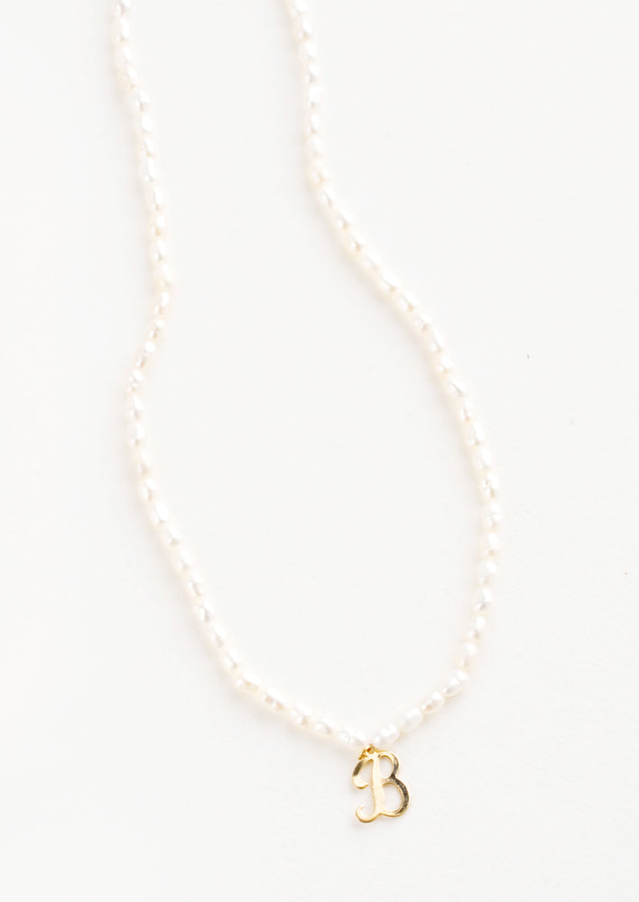 Quincy Pearl Initial Necklace hover