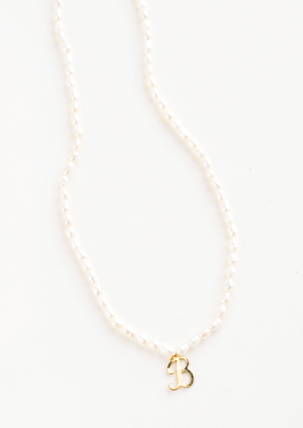 B: Quincy Pearl Initial Necklace