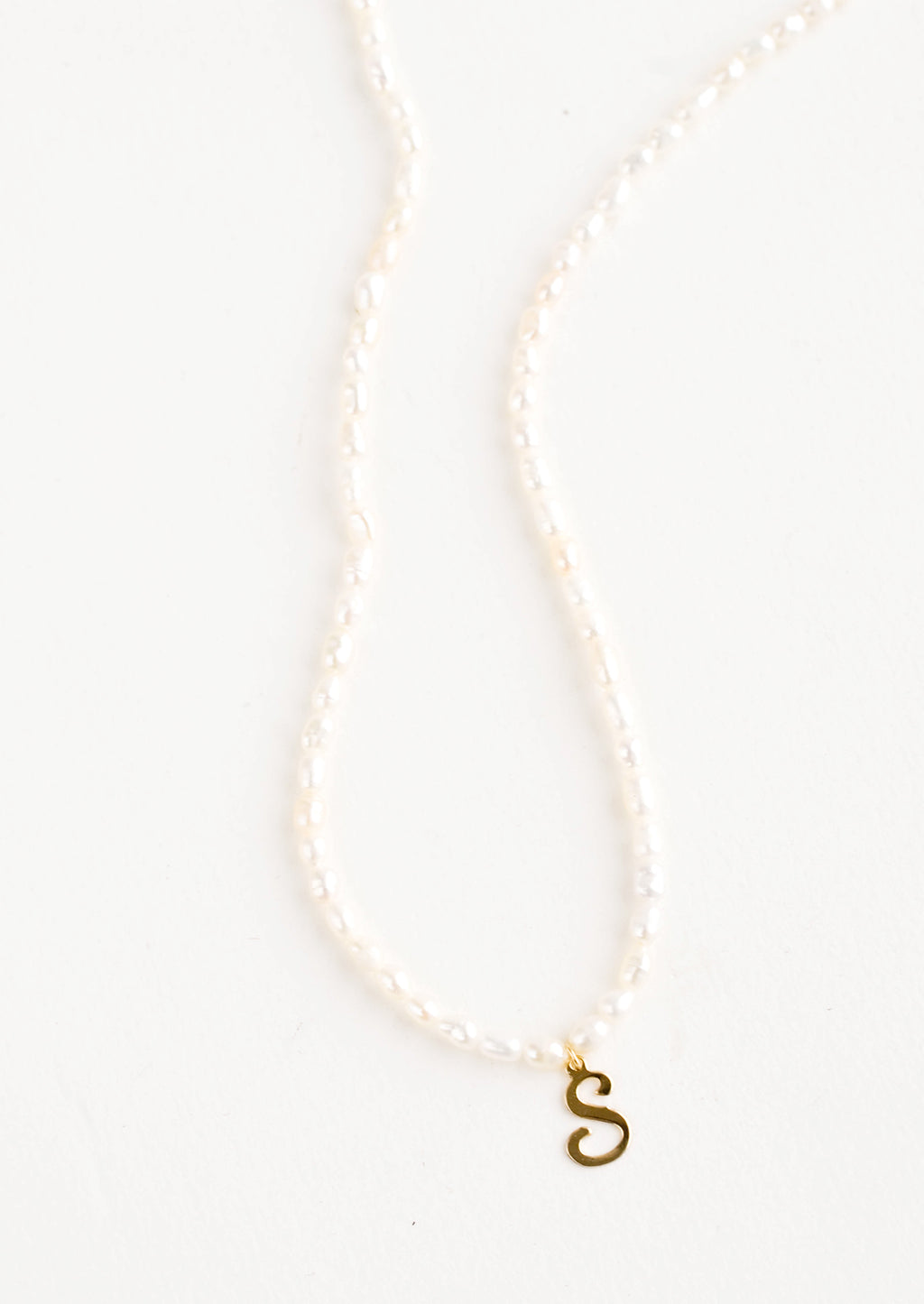 S: Quincy Pearl Initial Necklace