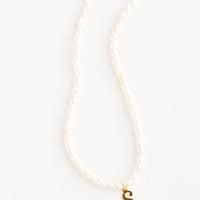 S: Quincy Pearl Initial Necklace