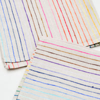 2: Rainbow Stripe Linen Napkin Set in  - LEIF