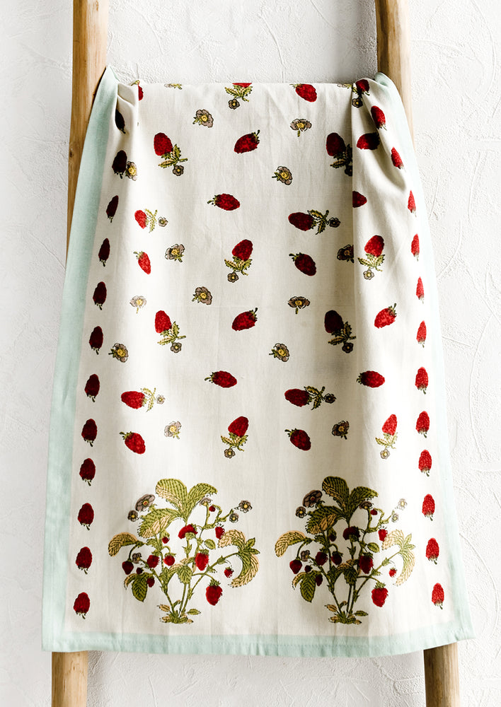 Raspberry Print Tea Towel