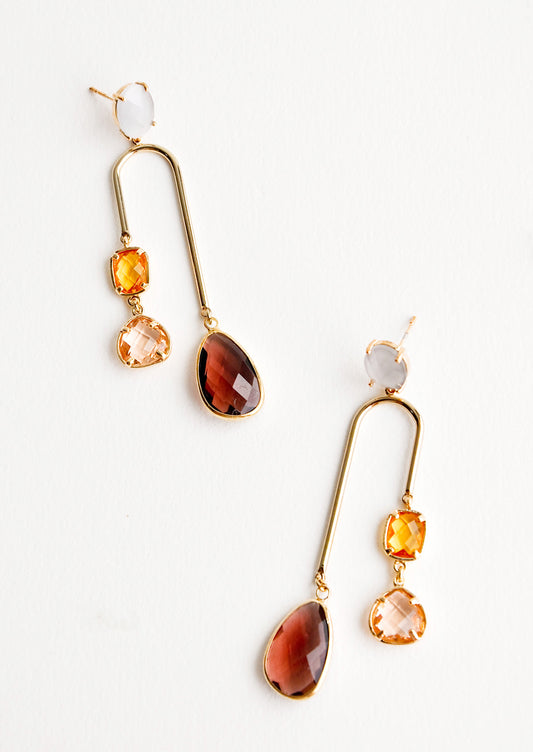 Rhubarb Gem Arch Earrings in  - LEIF
