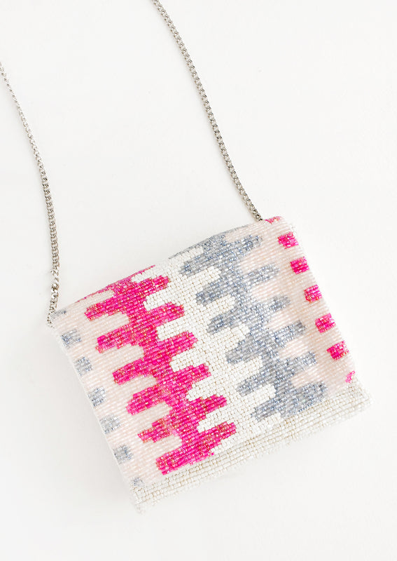 Ric Rac Glass Beaded Box Clutch LEIF