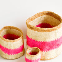 3: Set of woven sisal baskets in incremental sizes