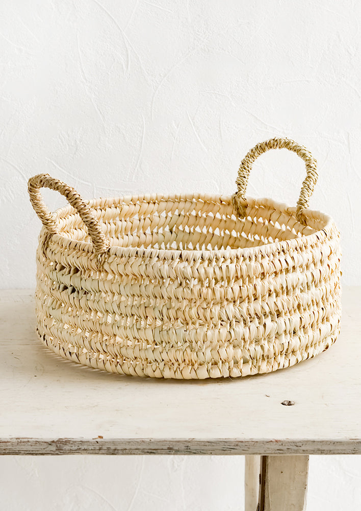 Palm Leaf Round Storage Basket hover