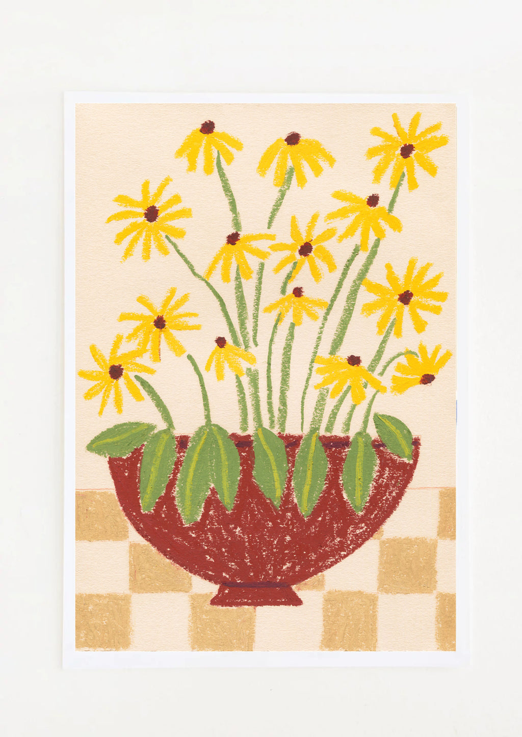 1: An art print of floral drawing.