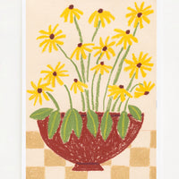 1: An art print of floral drawing.