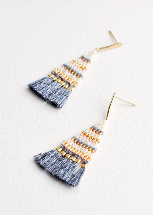 Sadie Tassel Earrings in Slate Multi - LEIF