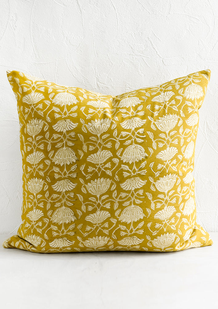 Saffron Block Print Pillow