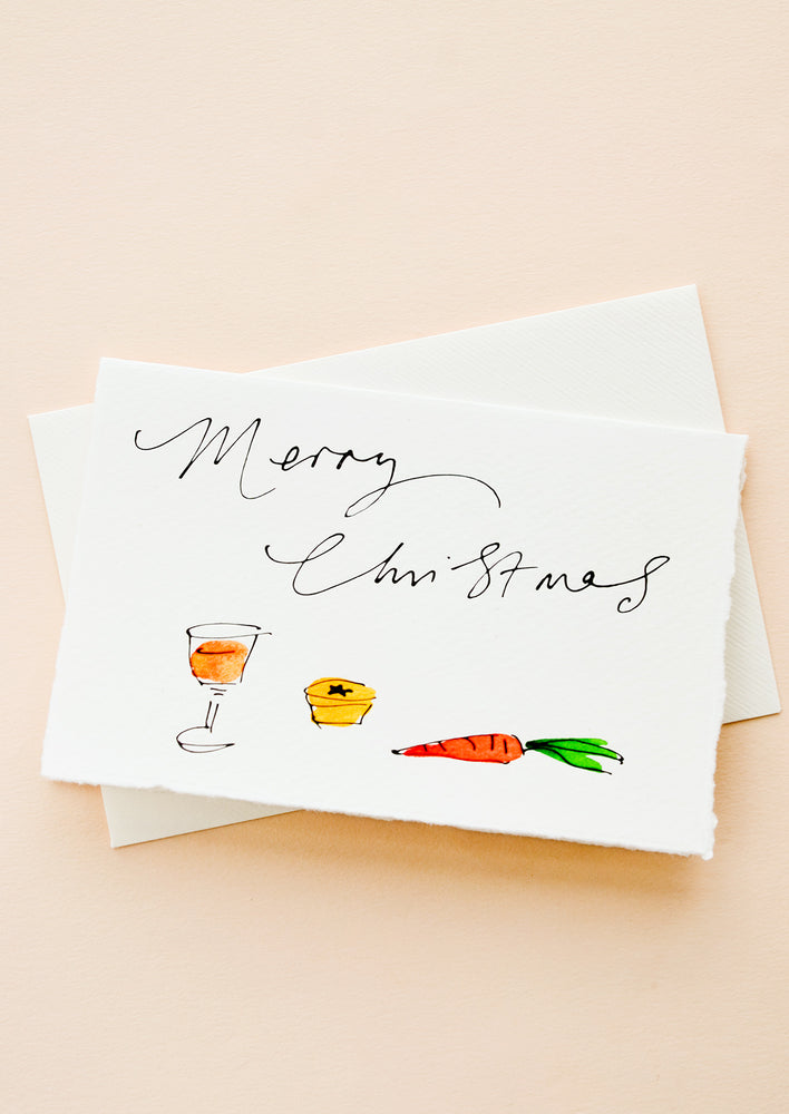 1: A hand-painted Christmas greeting card