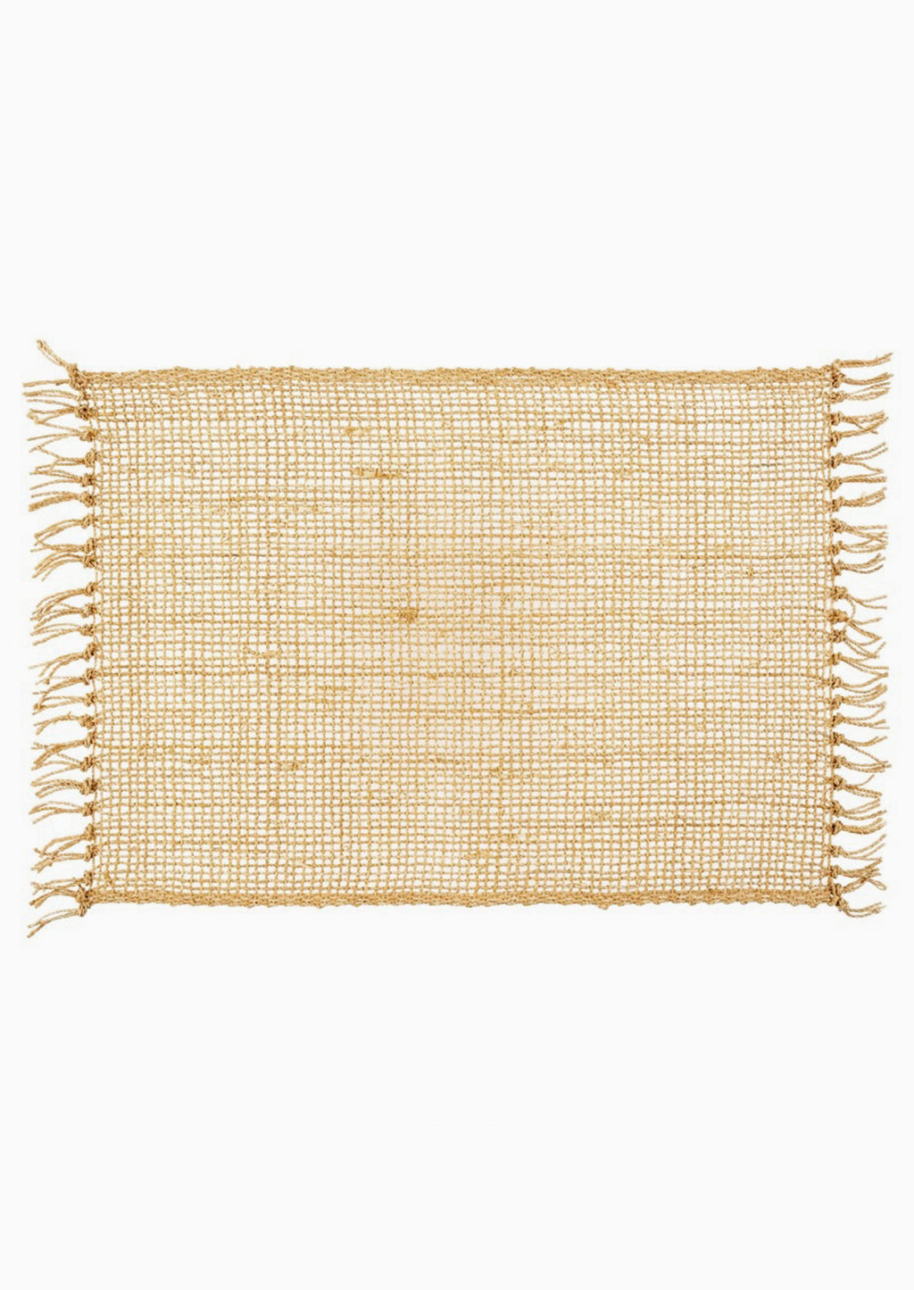 5: A natural woven straw placemat.
