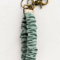 Dusty Mint: A scrunchie wristlet keychain in dusty mint.