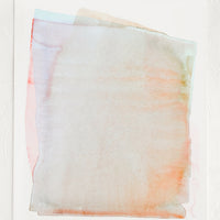 1: An art print of layered color watercolor form in soft pastel hues.