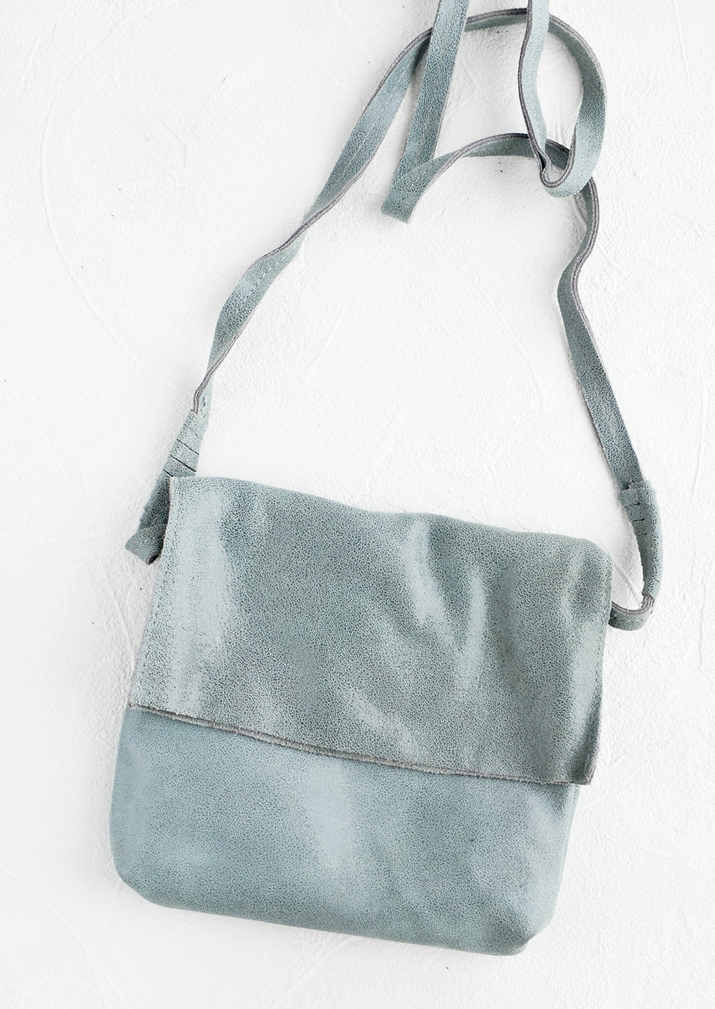 Storm Cloud: Shimmer Leather Crossbody Bag