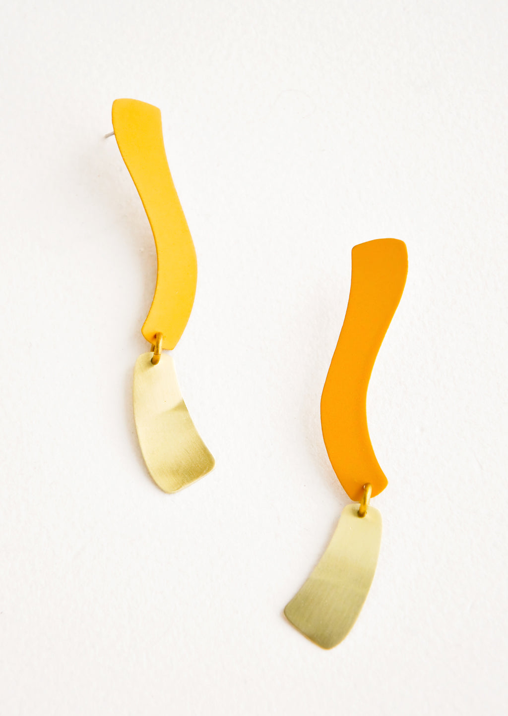 Mustard / Brass: Dancing Mood Earrings in Mustard / Brass - LEIF