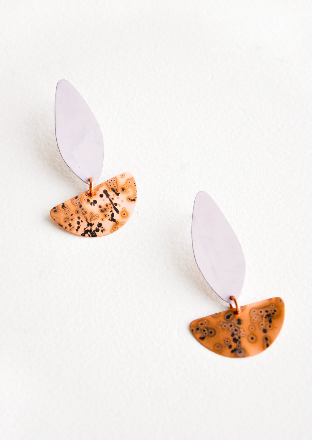 Rose / Spotted Copper: New Lisbon Earrings in Rose / Spotted Copper - LEIF