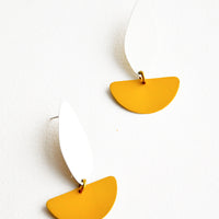 Cream / Mustard: New Lisbon Earrings in Cream / Mustard - LEIF