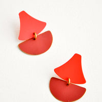Coral / Sienna: Sailboat Earrings in Coral / Sienna - LEIF