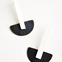 Cream / Black: Schooner Earrings in Cream / Black - LEIF