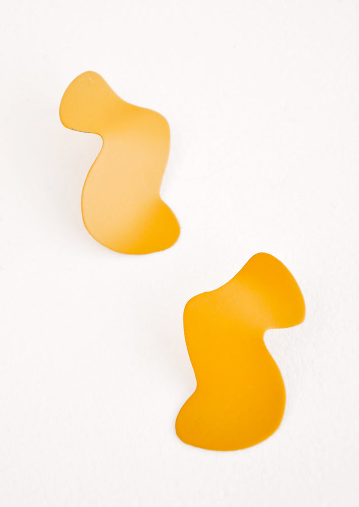 Saffron: Squiggle Shape Earrings in Saffron - LEIF