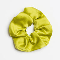 Chartreuse: A silk scrunchie in chartreuse.