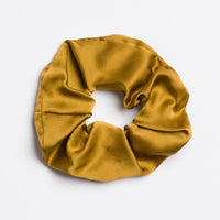 Ochre: A silk scrunchie in ochre.