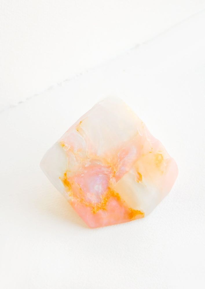Bar soap in the form of a realistic looking opal gemstone