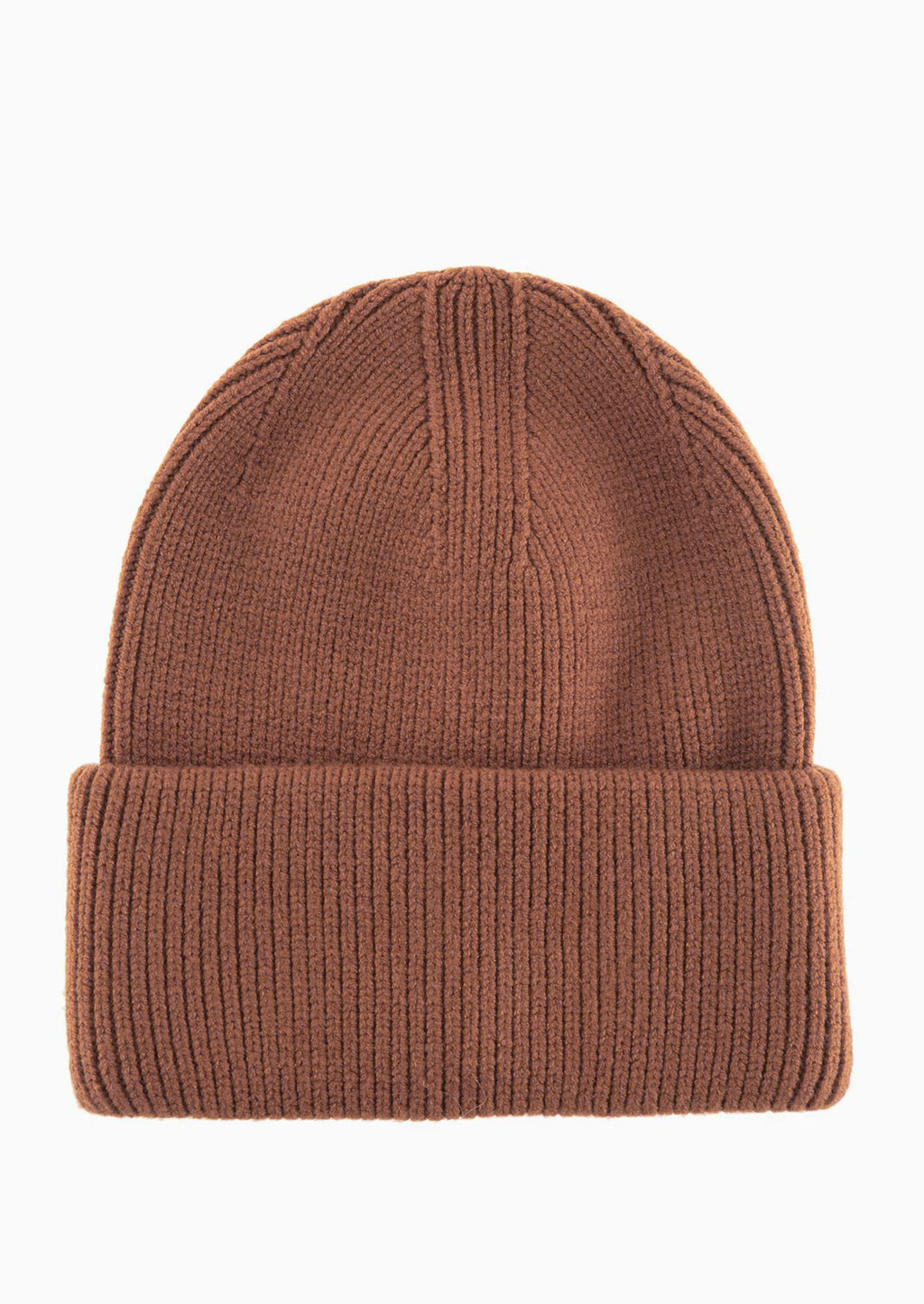 Chestnut: A knit beanie with oversized cuff in chestnut brown.