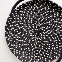 Black: Speckled Sweetgrass Serving Tray in Black - LEIF