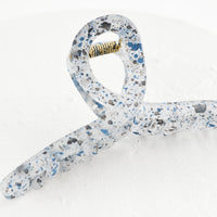 Ink Multi: A french twist hair clip in speckled ink blue.