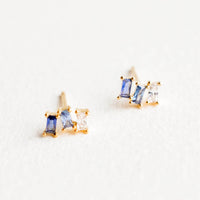 1: Stacked Sapphire Studs in  - LEIF