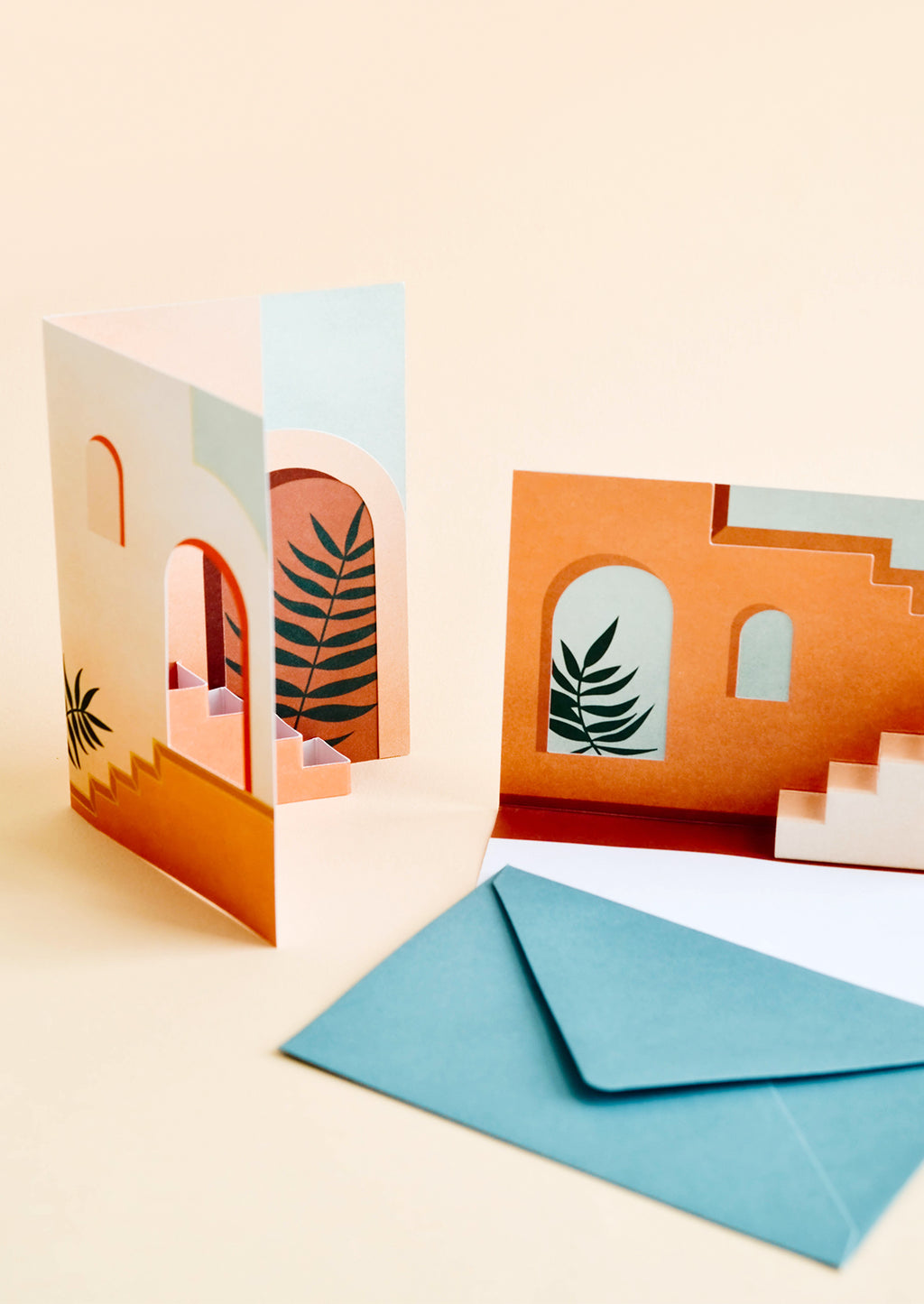 2: Greeting cards open to reveal three dimensional interior
