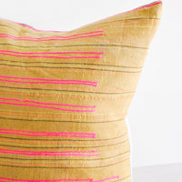 2: Stitch Stripe Pillow in Ochre in  - LEIF