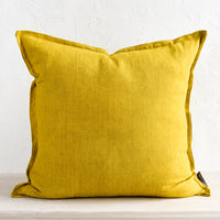 Citron: A solid linen pillow in citron yellow.