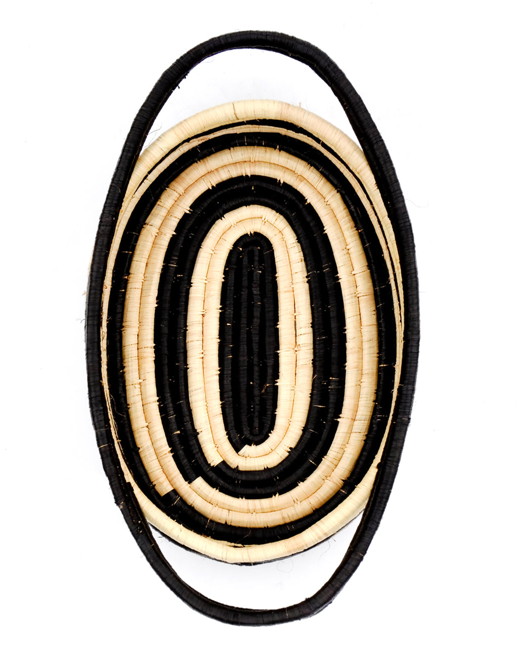 1: Striped Raffia Oval Basket in  - LEIF