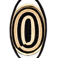 1: Striped Raffia Oval Basket in  - LEIF