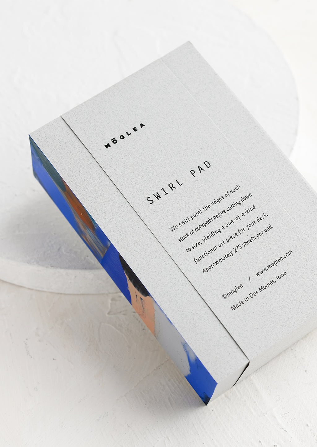 Small / Seaspray: A chunky notepad with blue painted side.