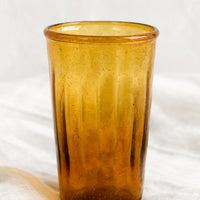 Amber: A glass tumbler in amber color.