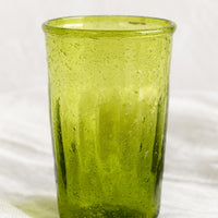 Kafir Lime: A glass tumbler in lime green color.