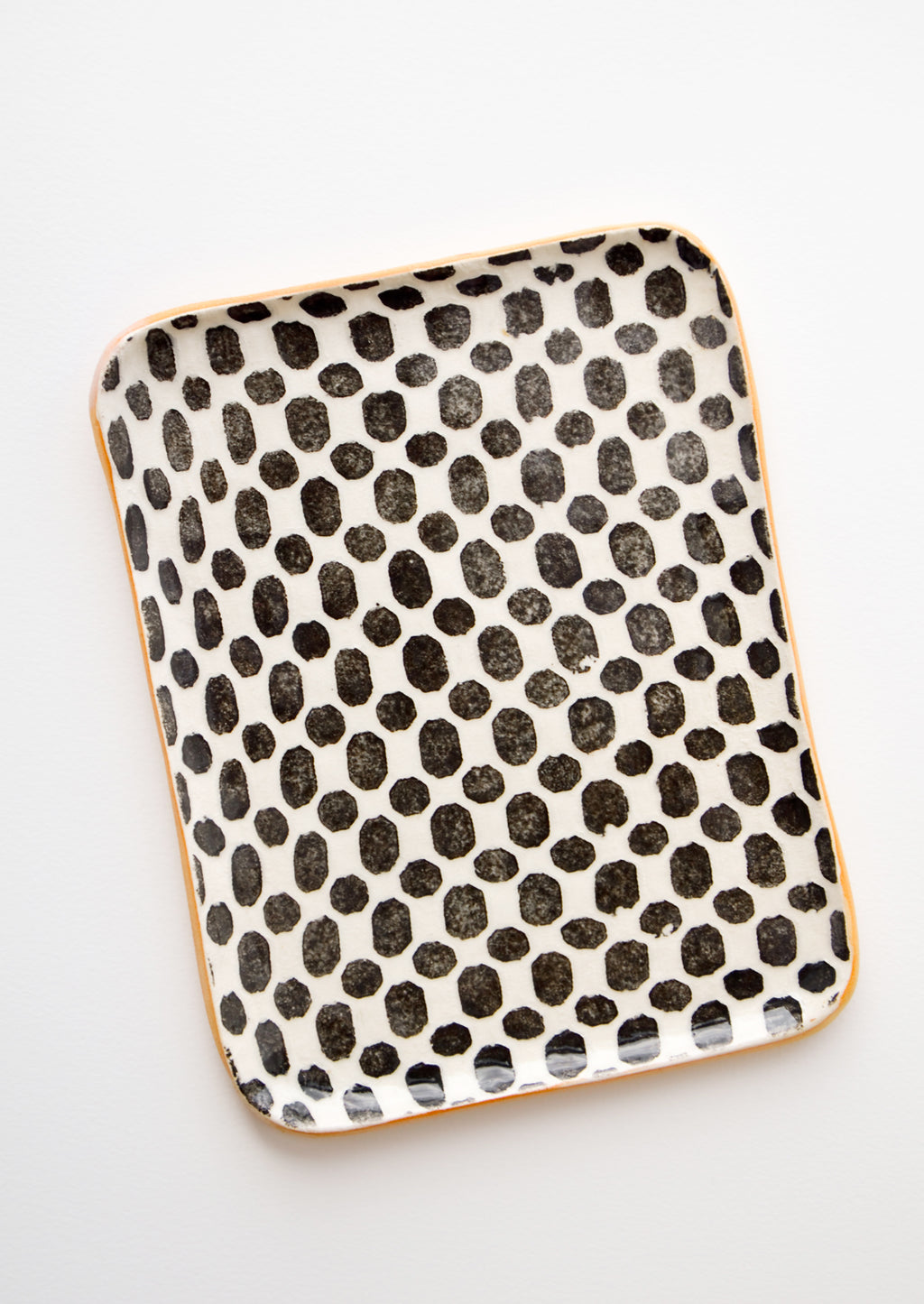 Dot / Black: Pressed Pattern Ceramic Tea Tray in Dot Black - LEIF
