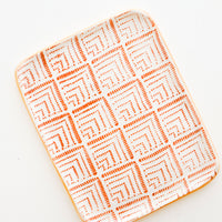Deco / Rust: Pressed Pattern Ceramic Tea Tray in Deco / Rust - LEIF