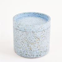 River Blue: Blue Colored Concrete Storage Jars with Speckled Glass Flecks
