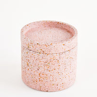 Dusty Rose: Dusty Pink Colored Concrete Storage Jars with Speckled Glass Flecks