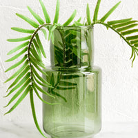 Verdant Green / Large: A green glass vase with fern.